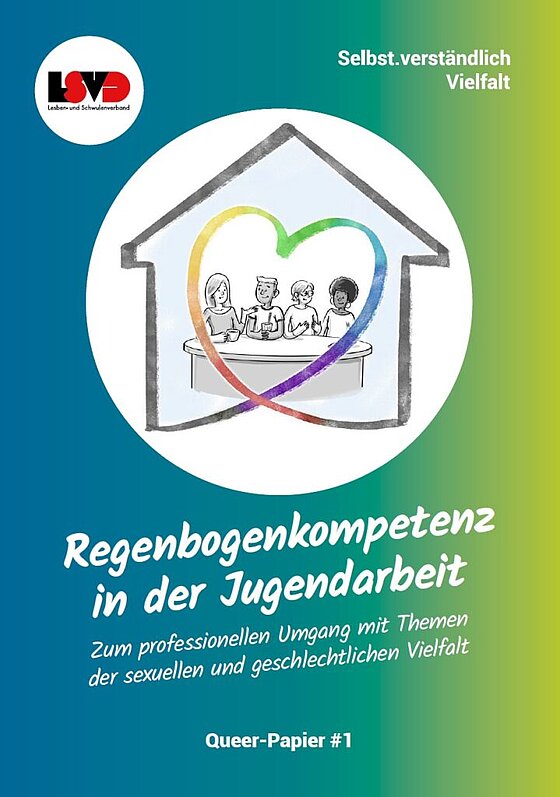 Cover des Queer Papiers "Regenbogenkompetenz in der Jugendarbeit"